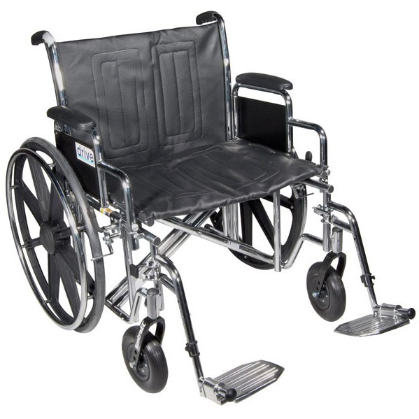 24" Bariatric Wheelchair Rental; 350 lb weight cap; $30/day