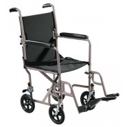 18" Transport Wheelchair Rental; 250 lb. weight capacity, $15/day